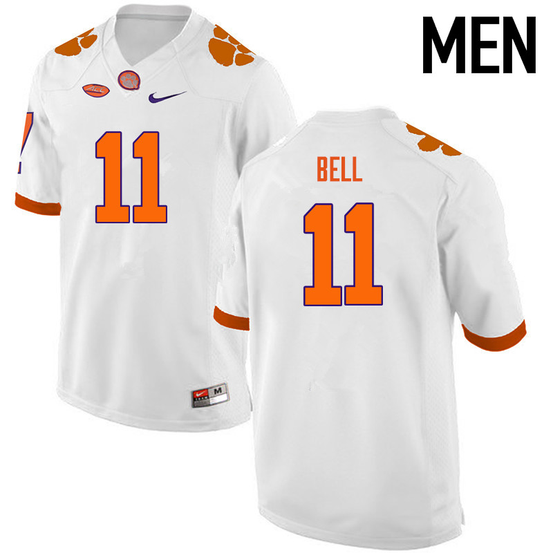 Men Clemson Tigers #11 Shadell Bell College Football Jerseys-White